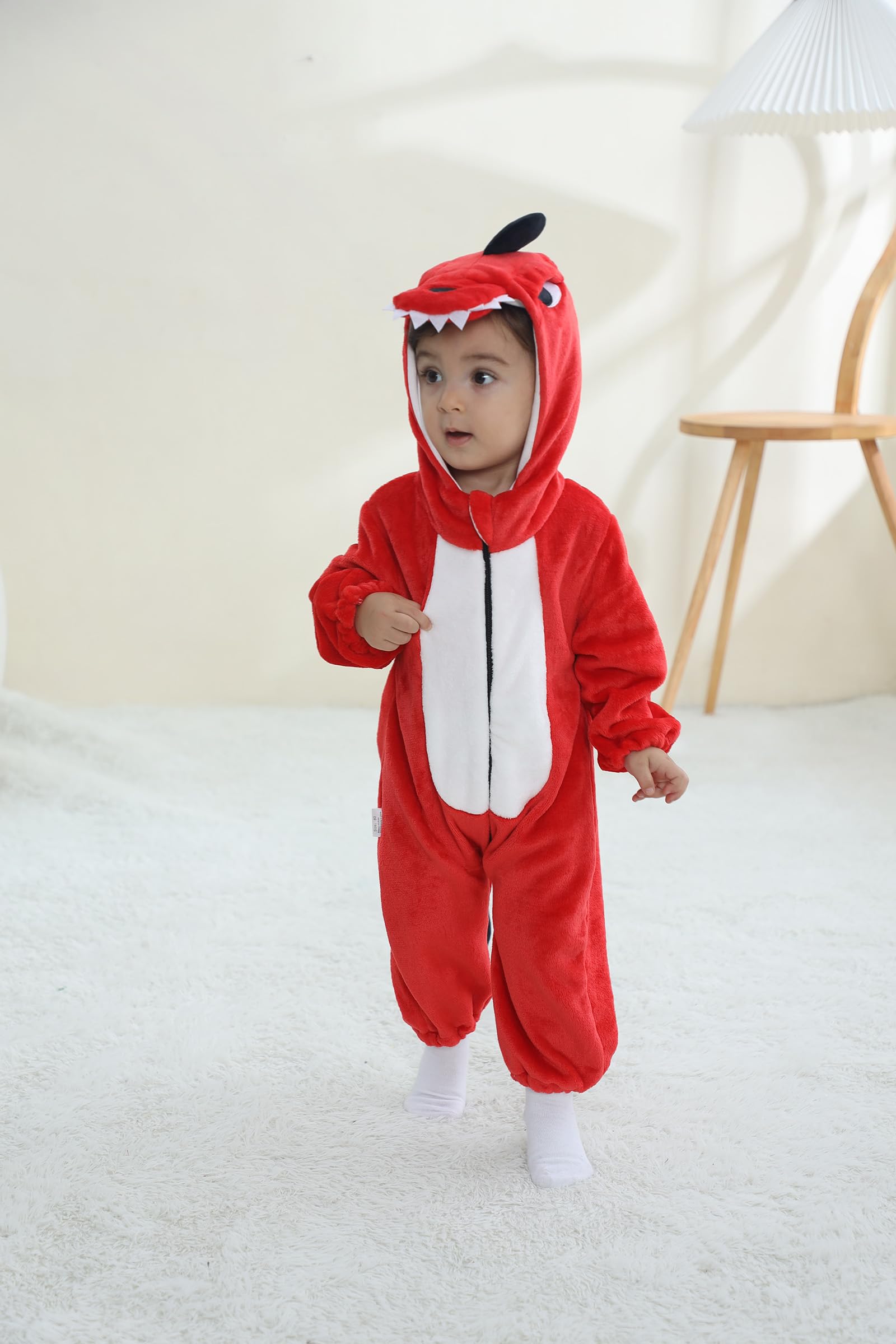 Unisexe Grenouillère Combinaison Bébé Pyjama Déguisement Animal Barboteuse à Capuche Costume pour Bébé Fille Garçon 0-24 Mois