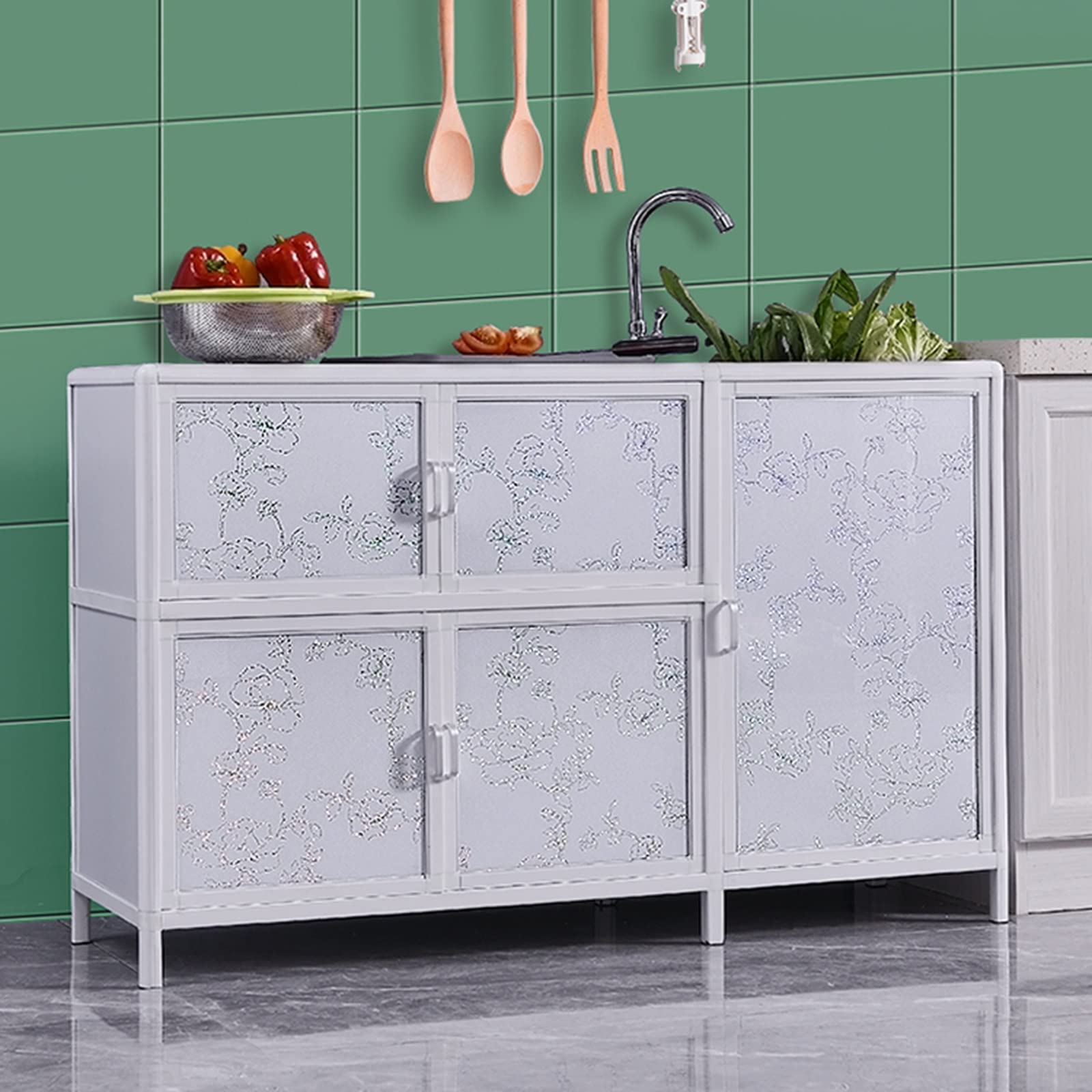 Meuble sous-évier Utilitaire en Acier Inoxydable, Station de Lavage des Mains pour Cuisine Professionnelle, bac Unique avec arrivée d'eau Chaude et Froide, pour buanderie intérieur