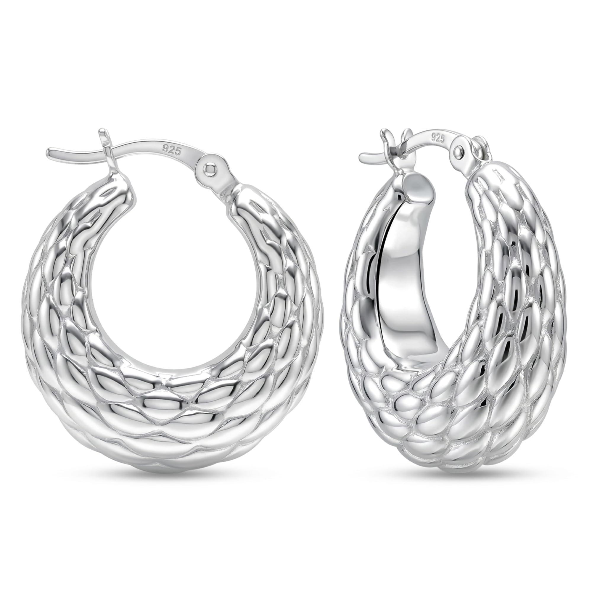 truesilver acpl 925 Sterling Silver Seraphine Weave Hoops for Women-picture-39
