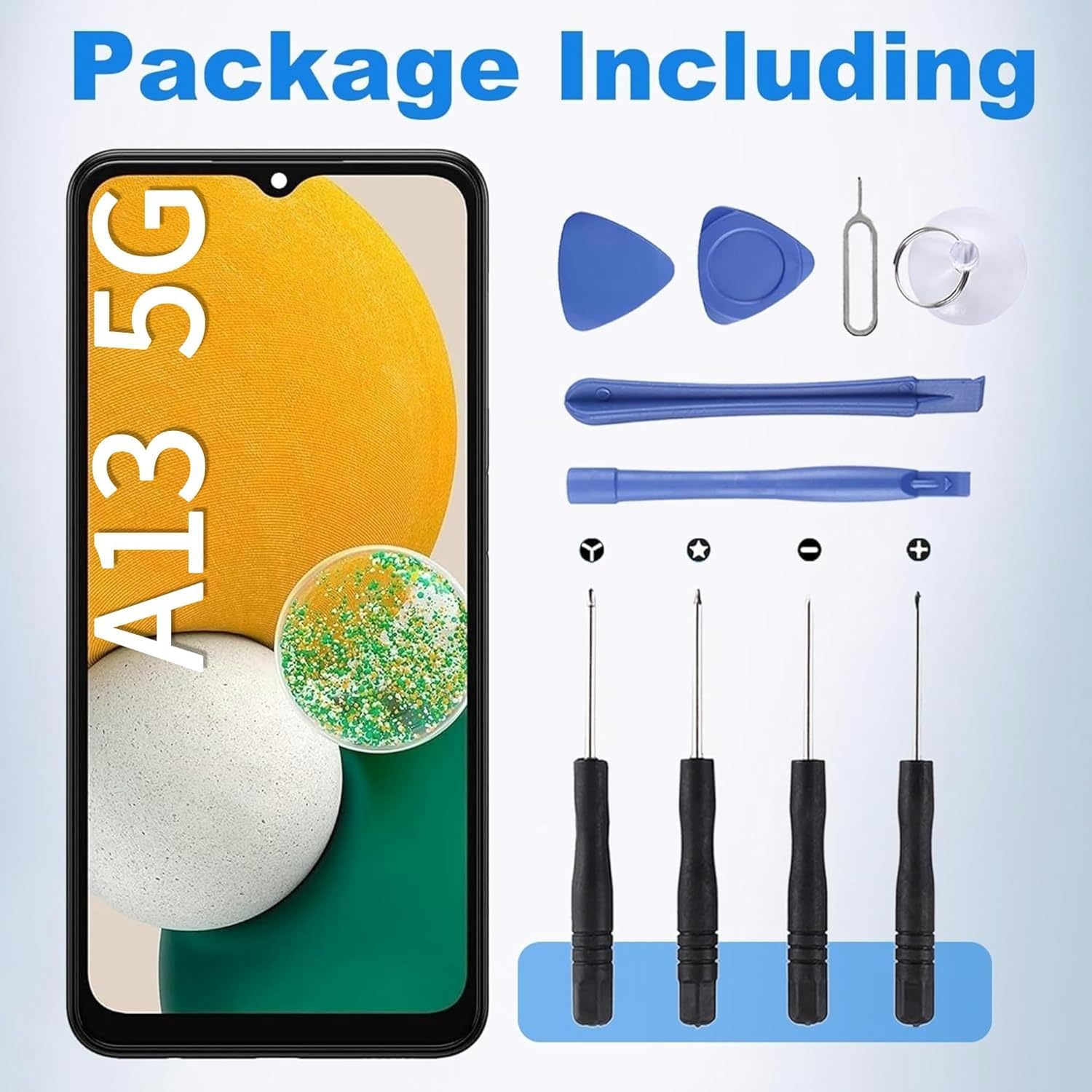 ZOETEC Screen Replacement for Samsung Galaxy A13 5G Compatible with SM-A136U 6.5 inch LCD Display Touch Screen Digitizer Full Assembly with Frame, Repair Tool Set