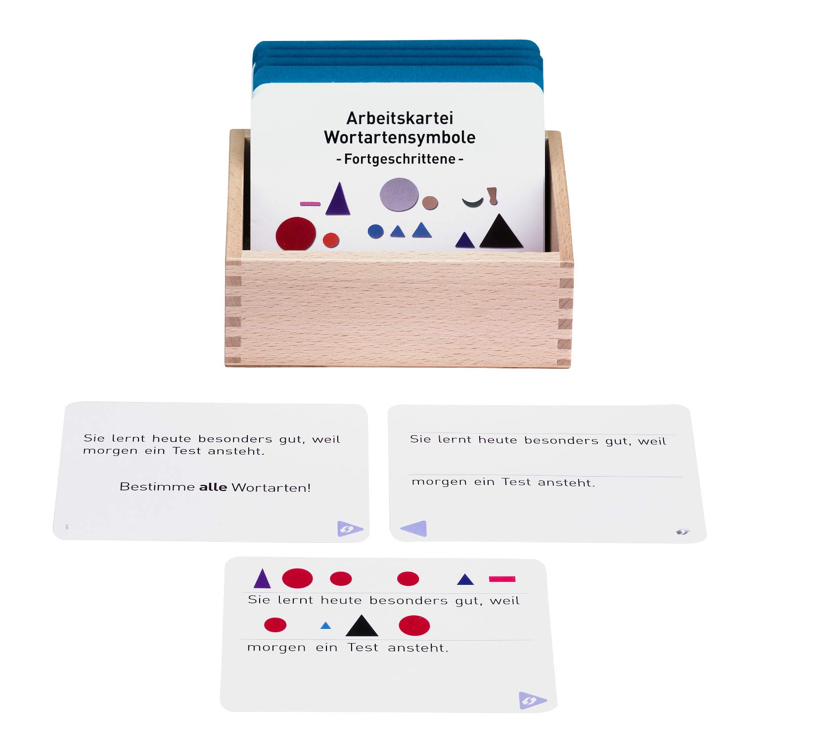 Montessori Wortarten und Wortartensymbole für Fortgeschrittene große Arbeitskartei mit Selbstkontrolle