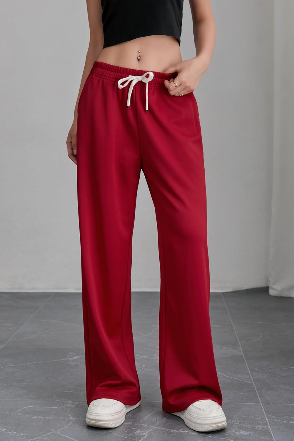 V.A.TOR 189 UNCO&BOROR Women's High Waisted Wide Leg Sweatpants Loose Fit Lounge Legging Pajama Pants with Drawstring - Image 2