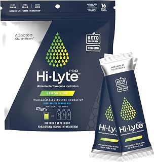Adapted Nutrition Hi-Lyte Pro Lemon Lime Electrolytes Powder Packets - 16 Individual Drink Packets | Flavored Hydration Packets | Sugar-Free, Zero Carb, Zero Calorie