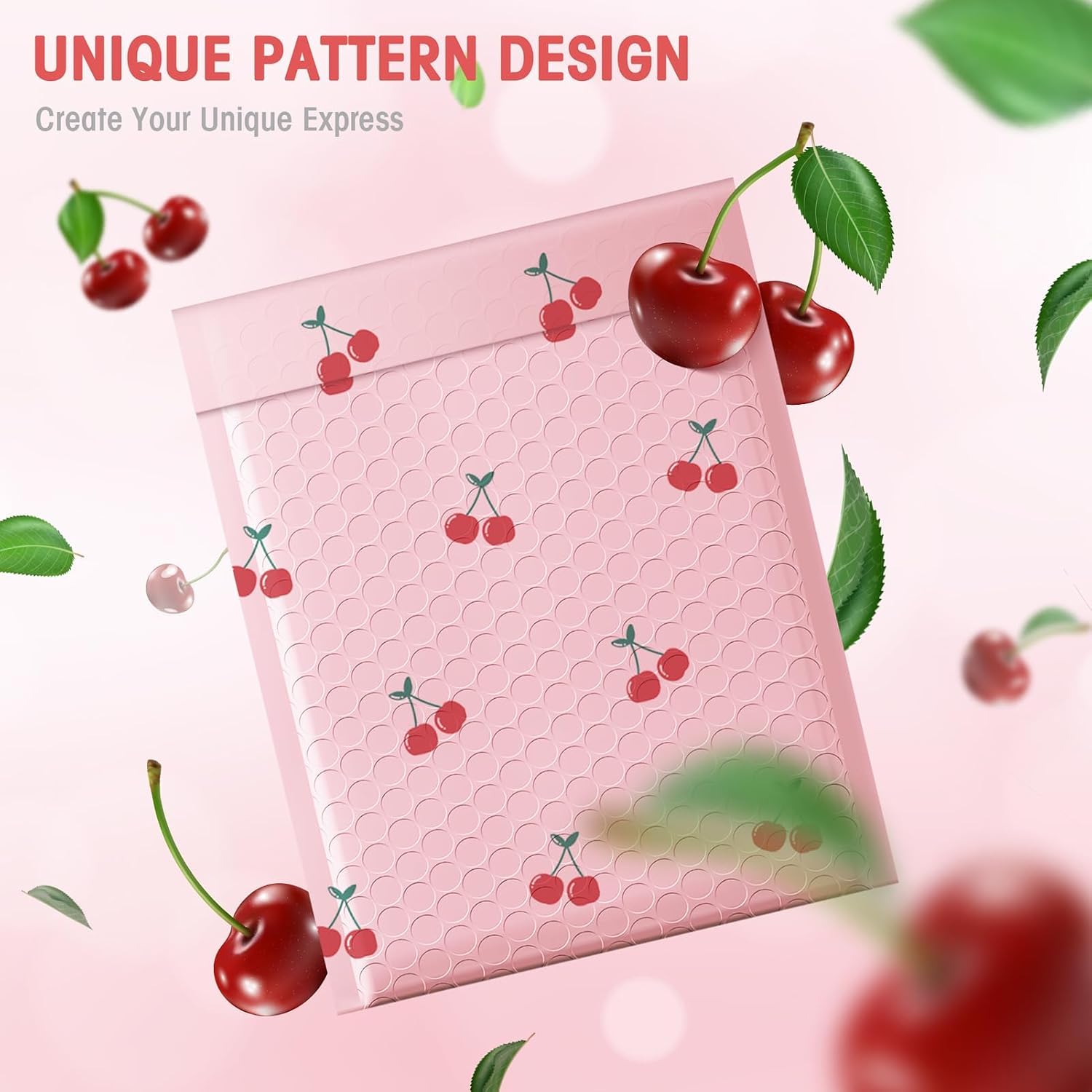 Cozymood Cute Bubble Mailers 6x10 Inch 25 Pack Cherry +Pretty Bubble Mailer 8.5x12 Inch 40 PackCherry Waterproof Padded Envelopes Self Seal, Cushioning for Gifts Packaging, Shipping, Mailing