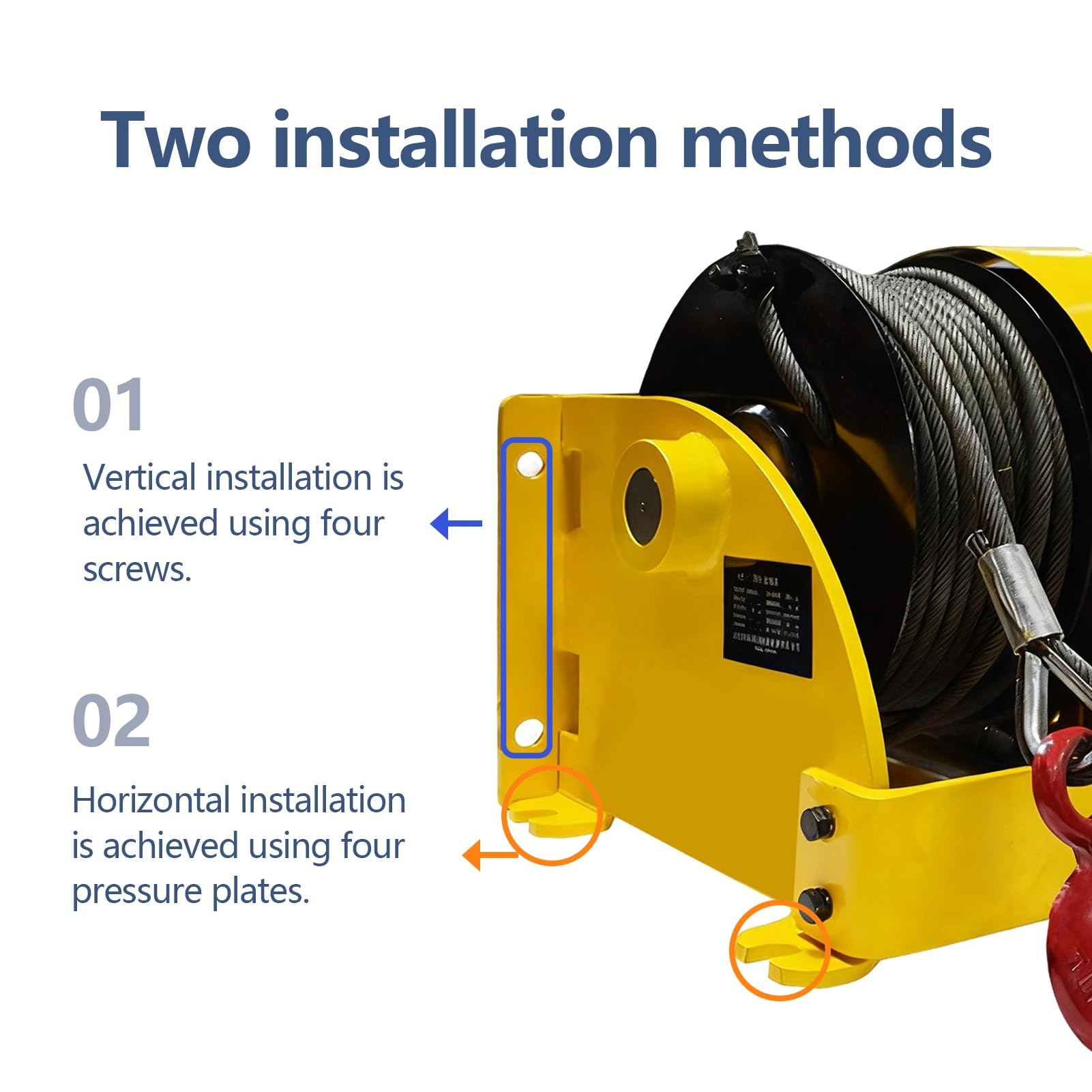 Verricello manuale ed elettrico 2 in 1 per movimentazione e trazione dei materiali, forza di trazione massima 5 kg