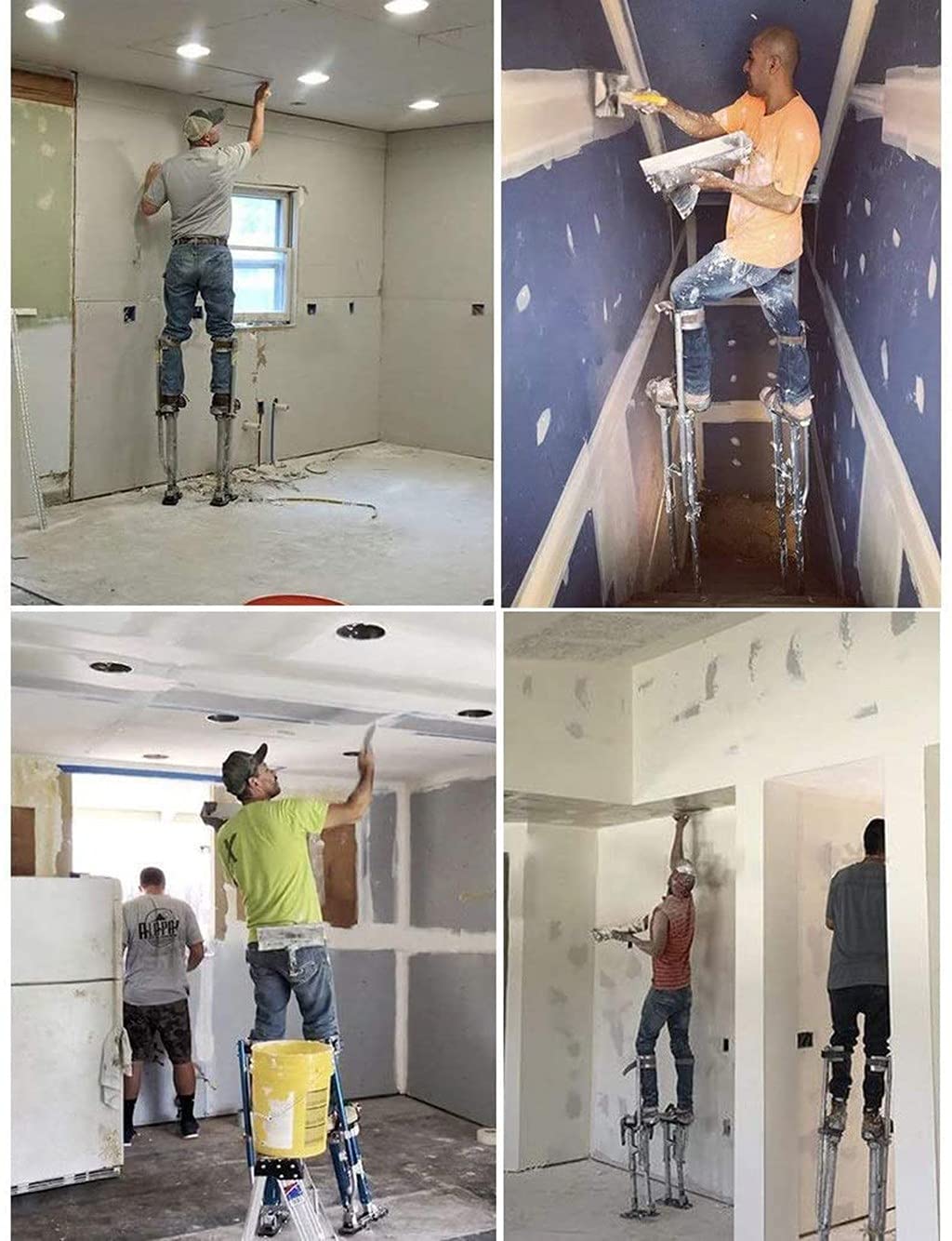 Zancos para Pintura Altura Ajustable 14 – 47Inch Pulgadas Zancos de Aleación de Aluminio para Yeso Profesionales Trabajo para Pintura Decoración Techo 60-100cm