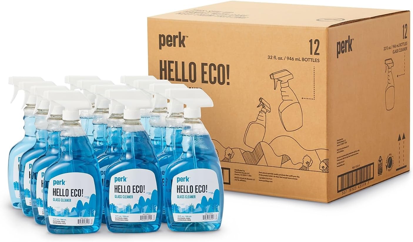 Sustainable Earth Citrus Glass Cleaning Spray, 32 oz Bottles, 12/Carton — Ammonia‑Free Streak‑Free Glass & Surface Cleaner