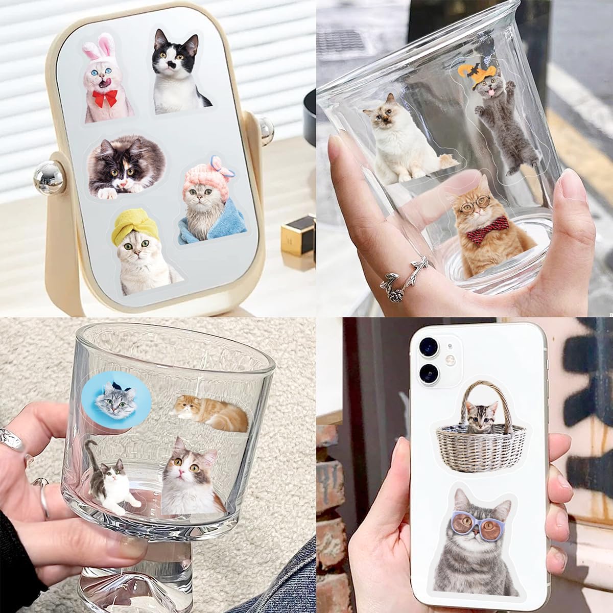 100 Pack Cat Transparent Stickers, Cat Party Favors, Birthday Decorations - Image 5