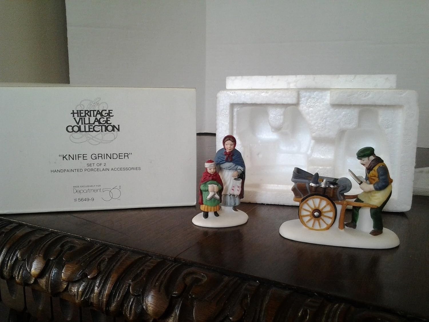 Department 56 Heritage Village Collection ; New England Series ; Knife Grinder Set of 2 ; Handpainted Porcelain #56499-9