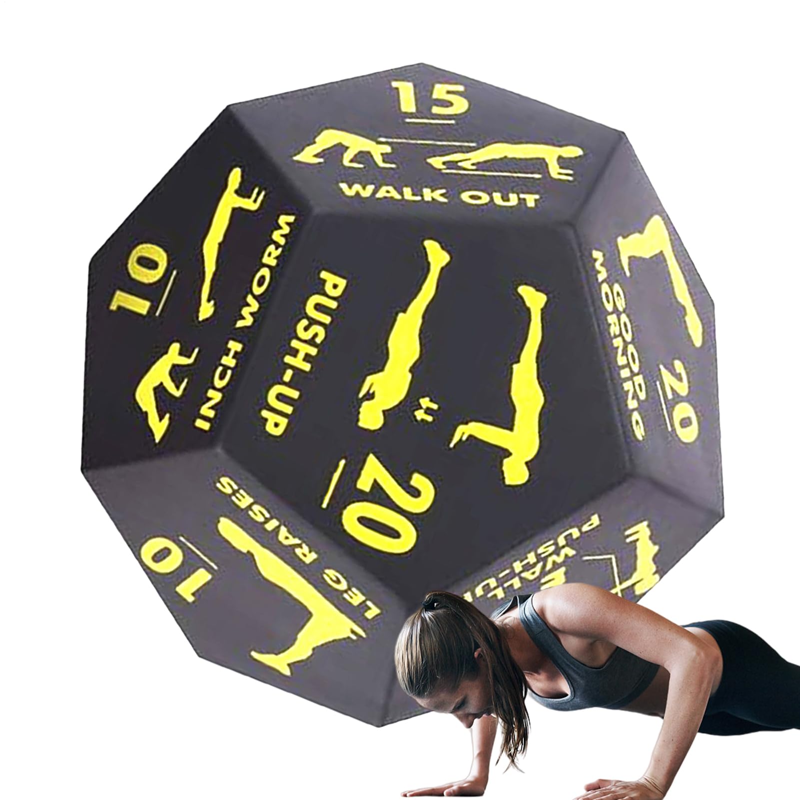 Dadi di fitness, dadi di allenamento per l'esercizio | Gioco da dadi yoga a 12 lati - Allenamento per la Accessori per palestra per la casa per il condizionamento sportivo della di yoga di riabilitazi