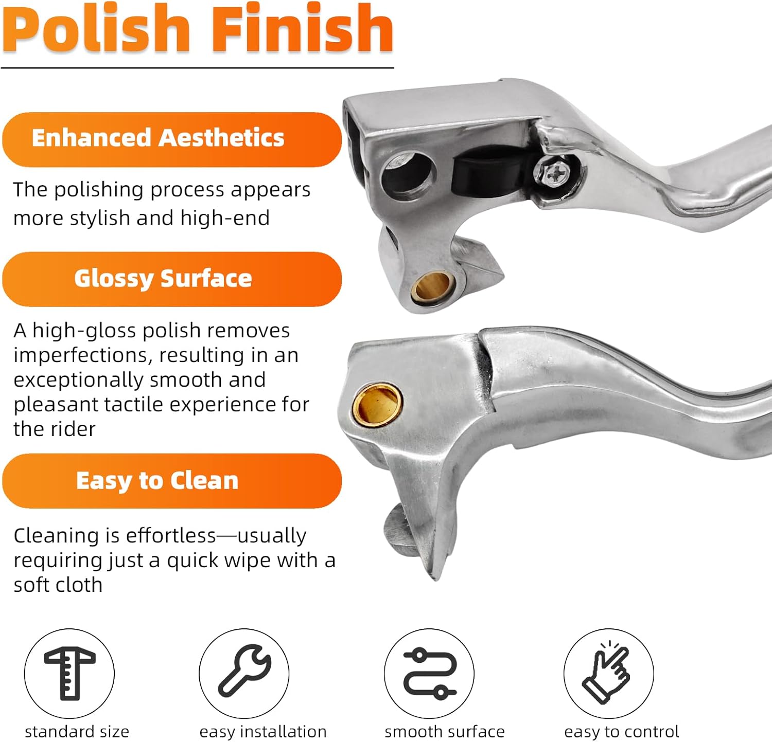 S SYUU Polished Brake Clutch Hand Lever Sets Pairs Aftermarket Part Compatible with Harley Davidson XL Sportster 883 1200 XL883 XL1200 Forty Eight Seventy Two 2004-2013