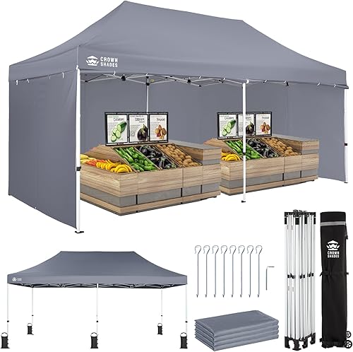 Miniatura 13 de CROWN SHADES Carpa Desplegable de 10x10 Instalación Comercial Instantánea para 1 Persona Bloqueo Central Patentado con Tela 400D, 4 Paredes
