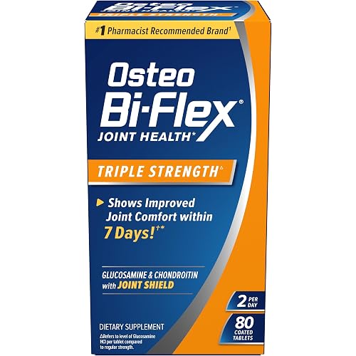 Osteo Bi-Flex Triple Strength Glucosamine Chondroitin Supplement, Improve Joint Function, Strength, Flexibility, Mobility 80 Coated Tablets