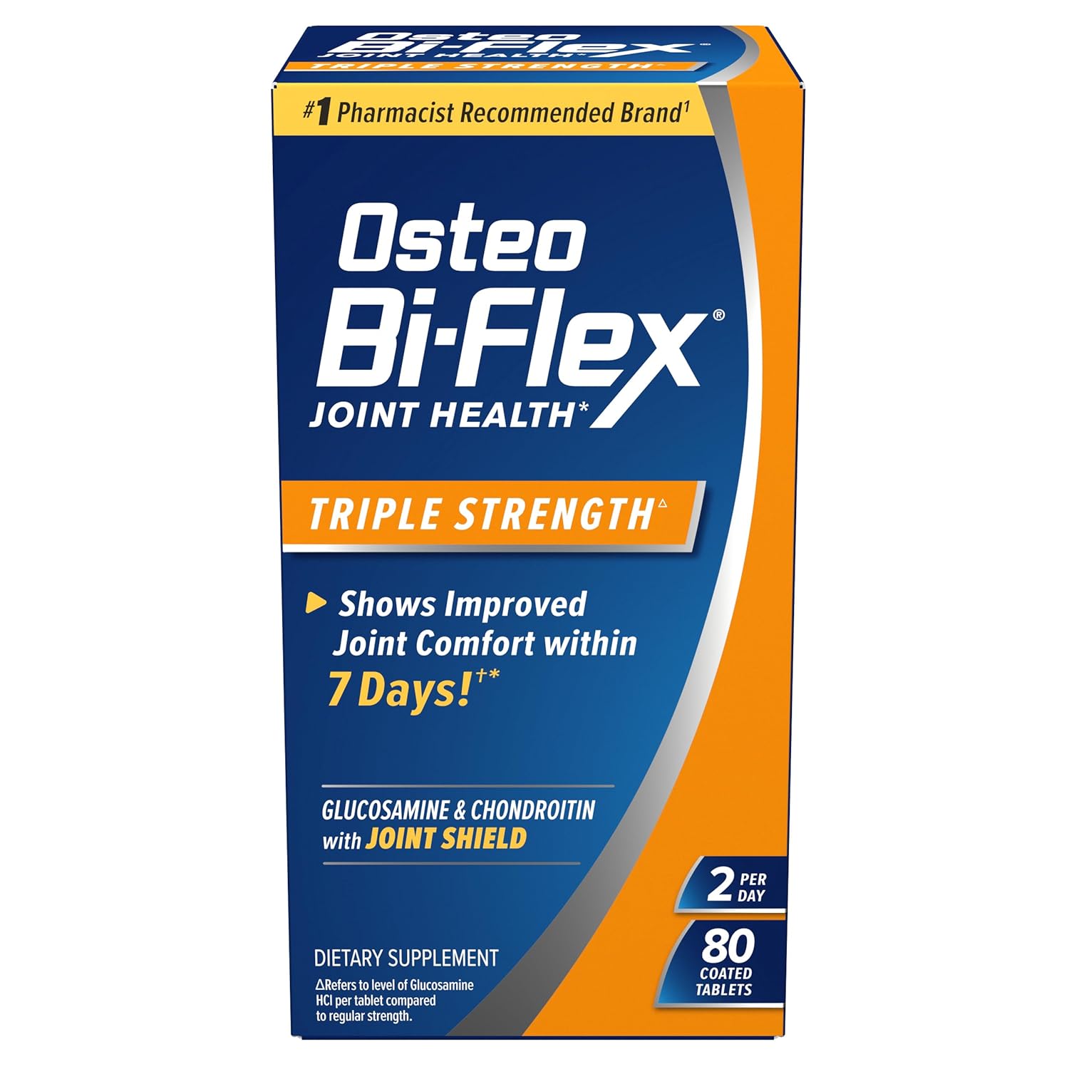 Osteo Bi-Flex Triple Strength, Glucosamine Chondroitin with Vitamin C Joint Health Supplement, Coated Tablets, 80 Count