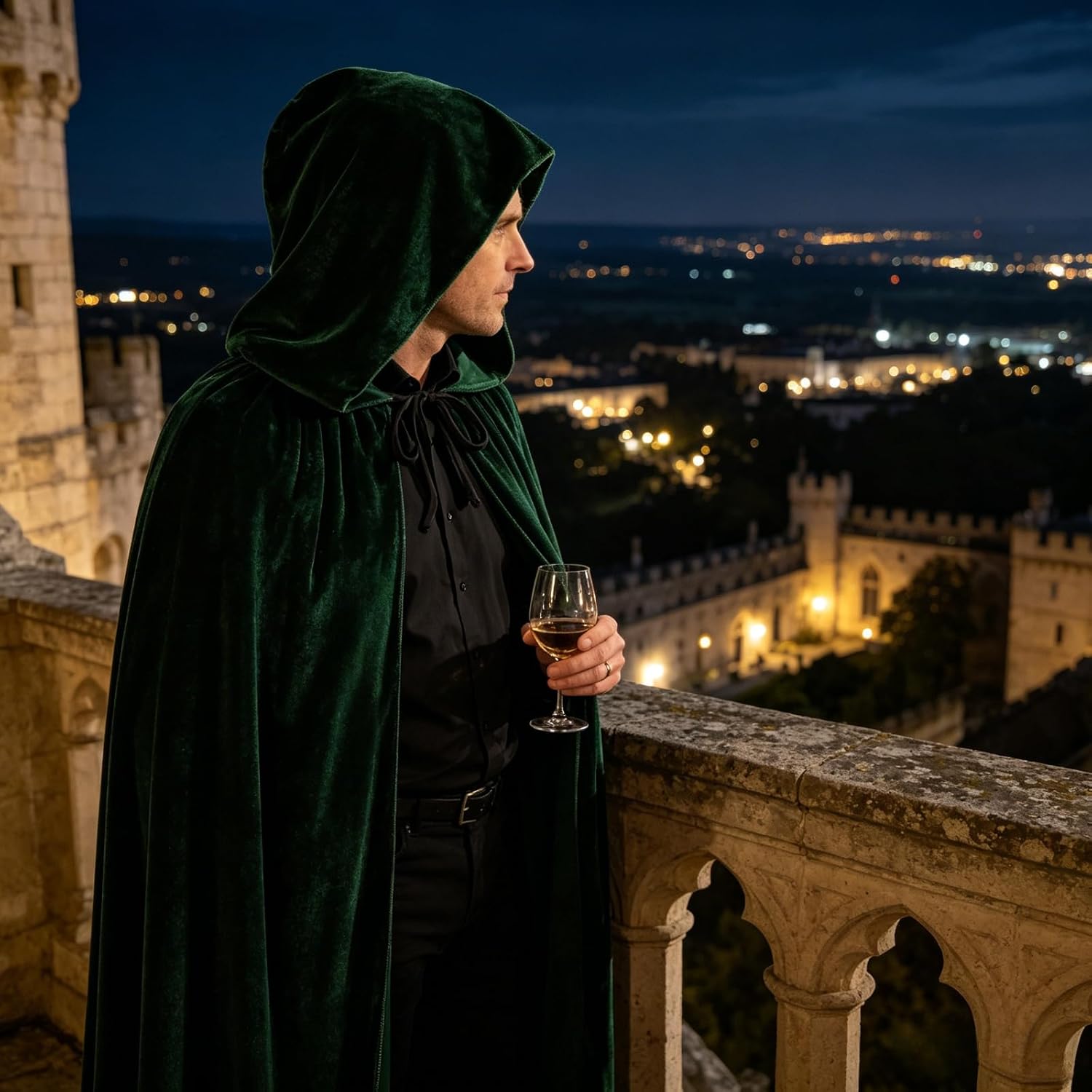 LMYOVE Hooded Velvet Cloak Cape for Adult, Christmas Halloween Costume