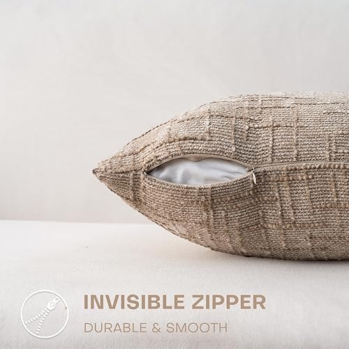 Miniatura 3 de Juego de 2 fundas de almohada decorativas de 18 x 18 pulgadas, fundas de almohada de felpilla suave y sólida para sofá, cama, sala de estar,