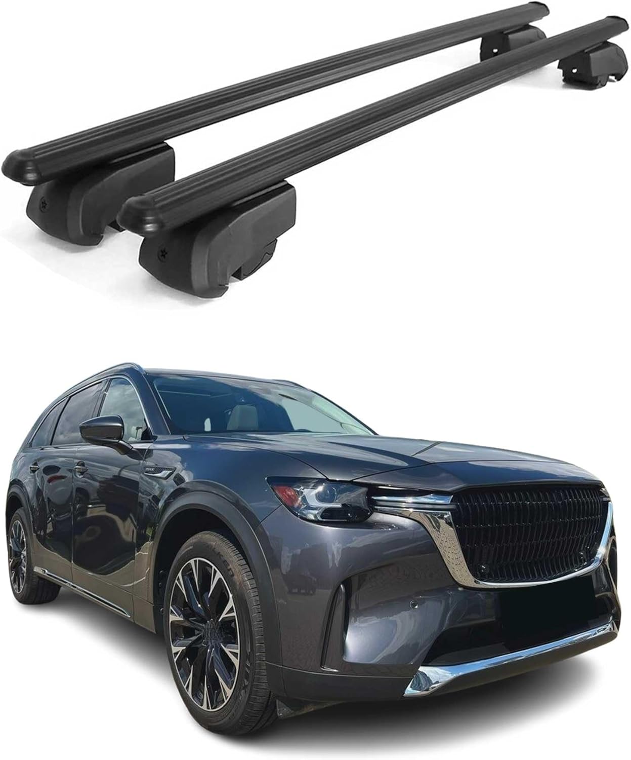 OMAC Roof Rack Cross Bars Luggage Carrier for Mazda CX-90 2024 Black 2 Pcs