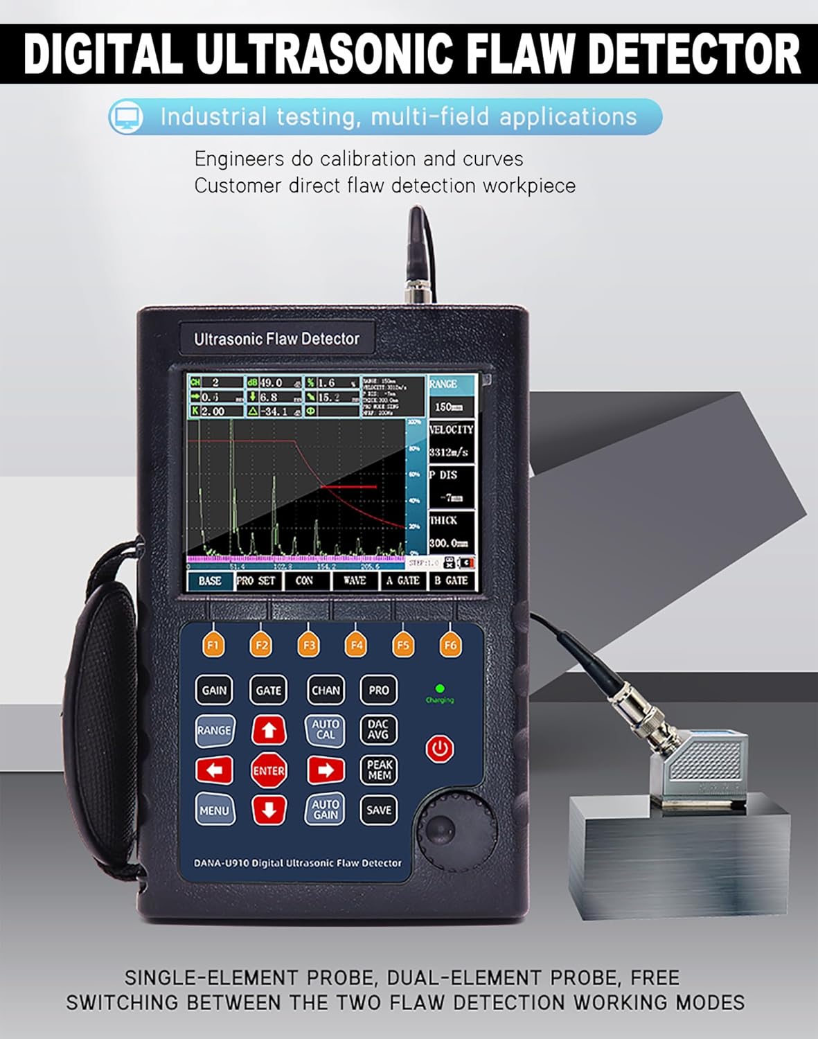 Digital Ultrasonic Flaw Detector Accurate Non-Destructive Defect Detection Tool Testing for Industry Professionals
