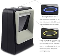 Vista 4 de Escáner de código de barras QR 2D, symcode Omnidireccional Manos Libres USB Lector de Código de Barras Automático para Pagos Móviles Computadora