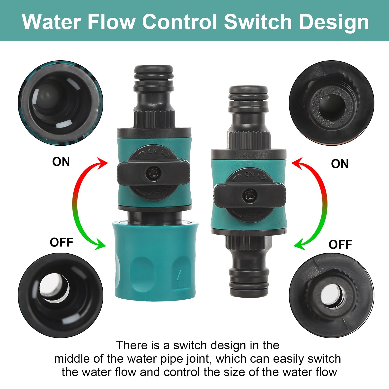 Gartenschlauch Schnellverbinder Mit Regulierventil | 1/2 Zoll 3er Set Für Garten