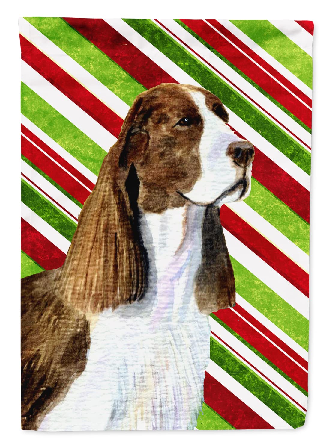 Drapeau Springer Spaniel Noël grand format pour mât de maison