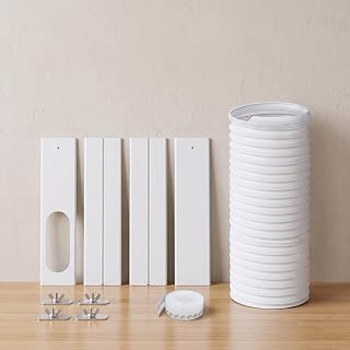 4 Pieces Portable Air Window Kit 130 Mm Outlet Adjustable Window Panel Plate Metal Clamps Vent Exhaust Hose Steel Wire Reinforced Cooling
