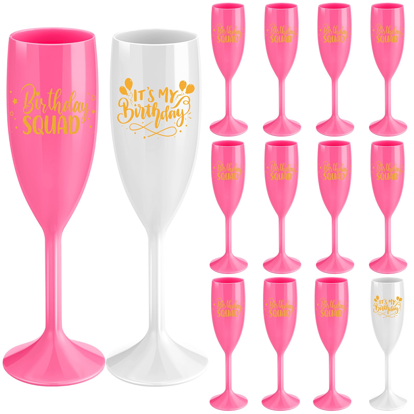 Birthday Squad Champagne Flutes - 10 Pack -1