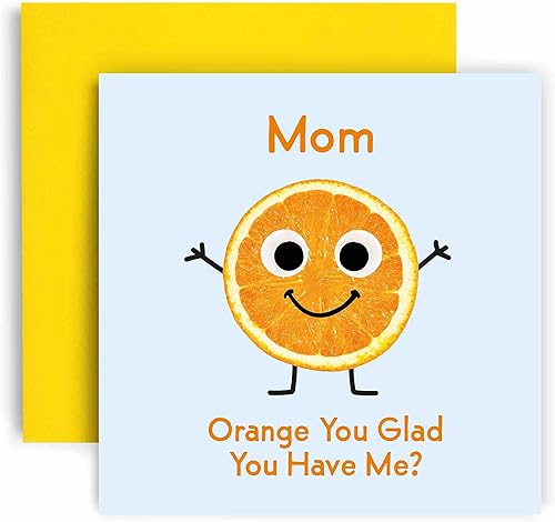 Miniatura 10 de Huxters Tarjetas de cumpleaños para hombres, tarjeta de cumpleaños naranja con texto en inglés "You Glad Brother" para él, divertida tarjeta del día