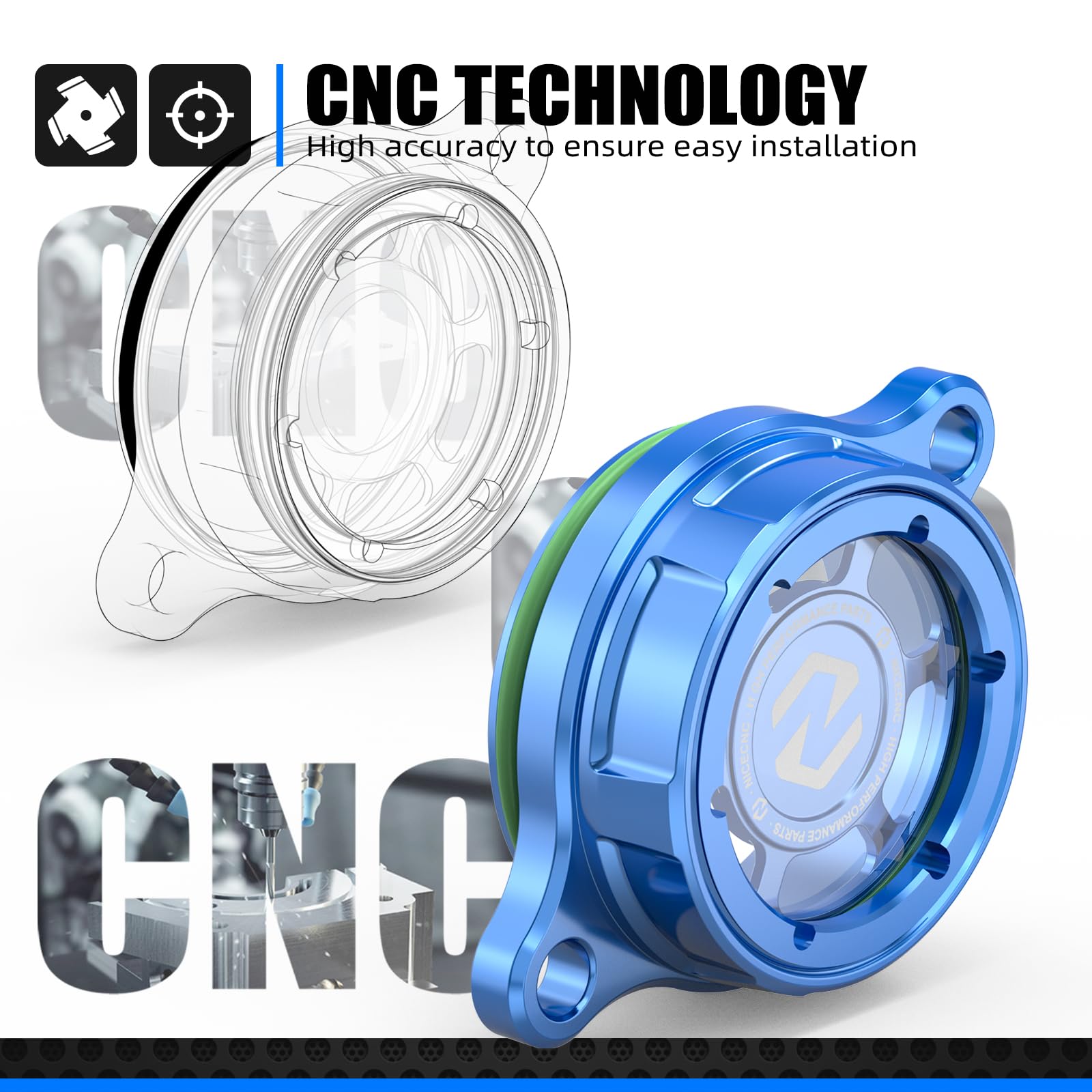 Amazon.com: NICECNC Blue Transparent Oil Filtrar Cap Plug Cover