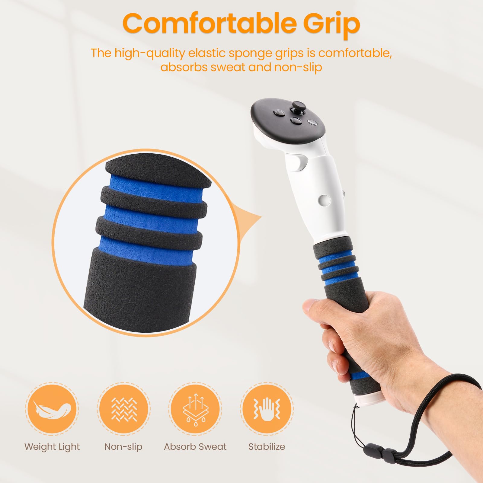 OOAVR Upgraded Gorilla Tag Long Arms Compatible with Meta Quest 3/Quest 3s Controller Accessories,VR Sticks Extensions Grips for Oculus Quest 3s/3,for Beat Saber Handles Golf Club Attachments — view 6