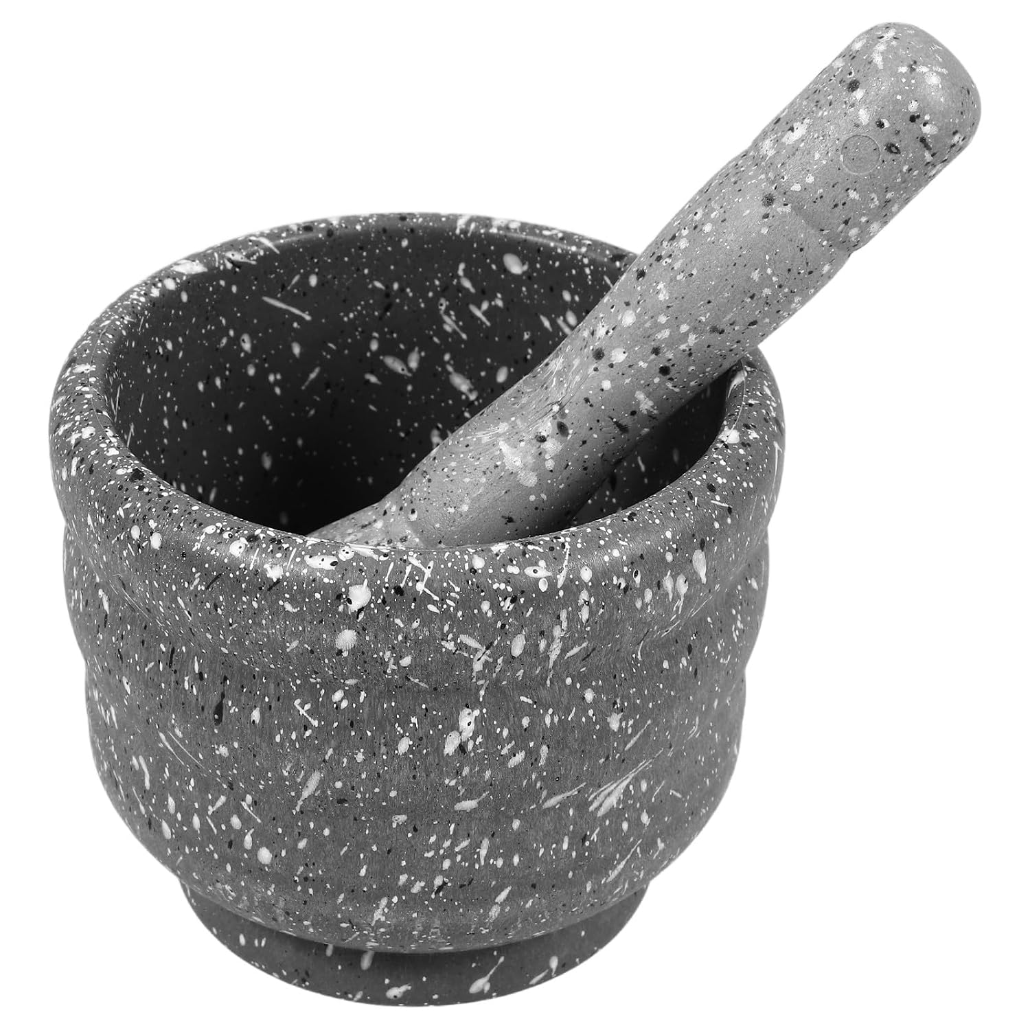 Garlic Crusher and Pestle Grinding Bowl Large Granite Pattern Manual Garlic Masher for Kitchen Spices Crushing Household Mortar Set with Pestle