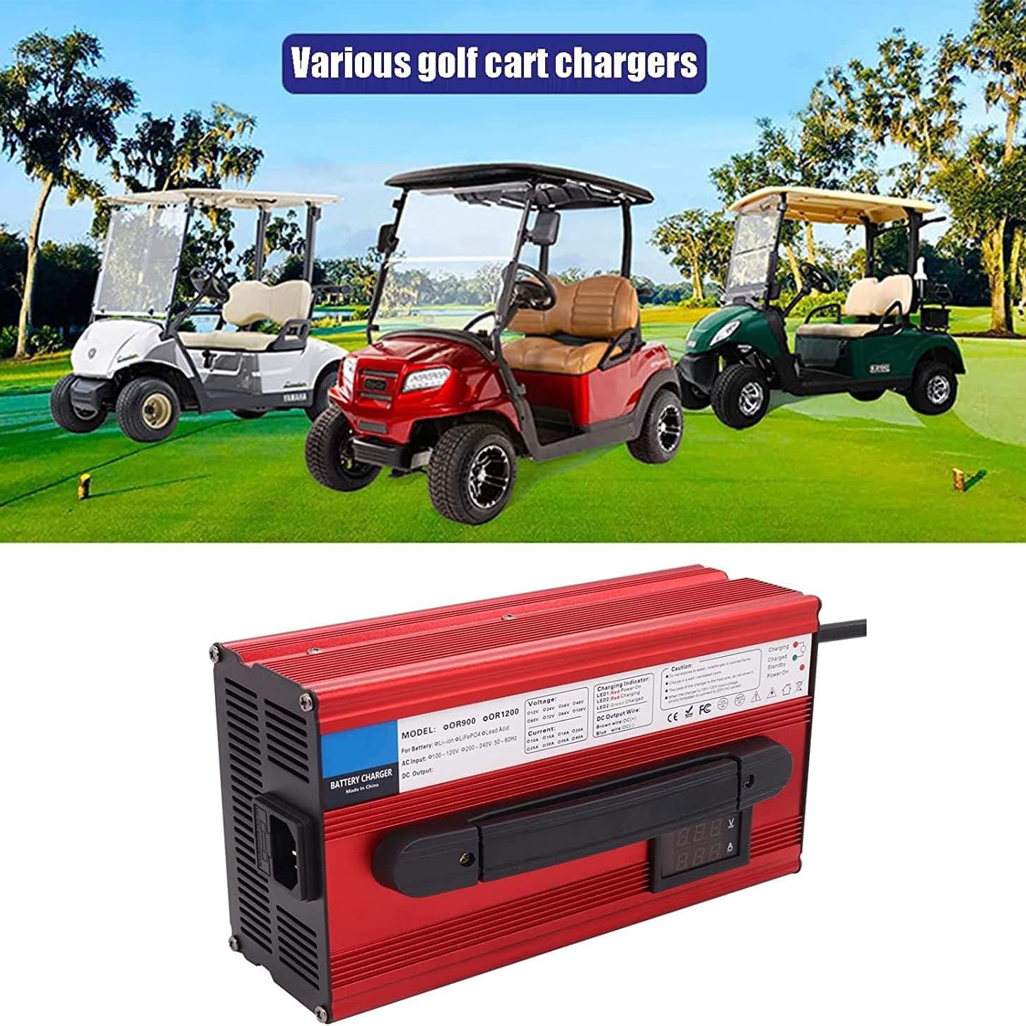 Chargeur de Batterie au Plomb 36V, 5a/6a/8a, pour voiturette de Golf, Chargeur Intelligent avec Charge de Maintien