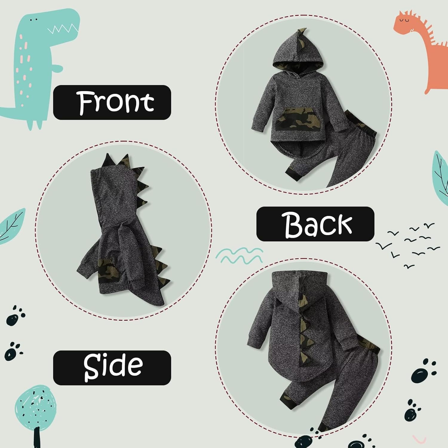 Baby Boy Clothes Toddler Infant Boys Fall Winter Outfit Long Sleeve Hoodie Sweatshirt Tops + Pants 2Pcs - Image 4