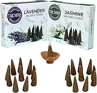 Vista 220 de TRUMIRI Incense Cones - Combo Pack of 20 Cone Incense - 10 Nag Champa + 10 Palo Santo - Insence Cones - Incense Cones Scented - Cone Incense Scents