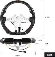 Volan sport din fibră de carbon lucrat manual, cu încălzire, piele perforată și marcaj central roșu pentru BMW M5 F10 F11 F06 F12 F13 F01 F02 F90 2