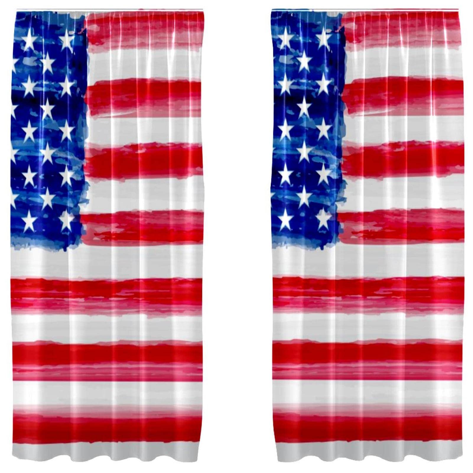 Cortinas de panel decorativas que transforman tu sala con un diseño ligero de bandera americana
