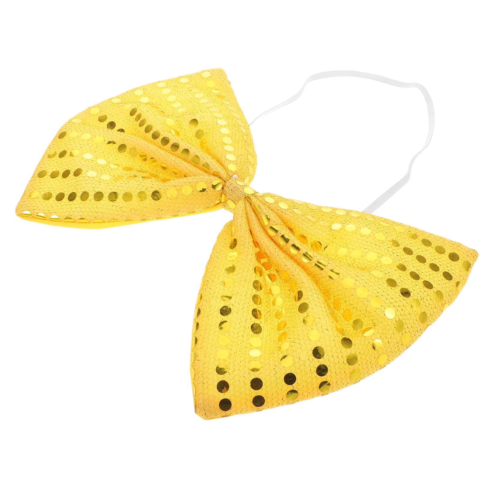 WHAMVOX Large Golden Sequin Bow Tie Exaggerated Stage Bow Tie for Men Sparkly Carnival Accessory Holiday Party Fashion