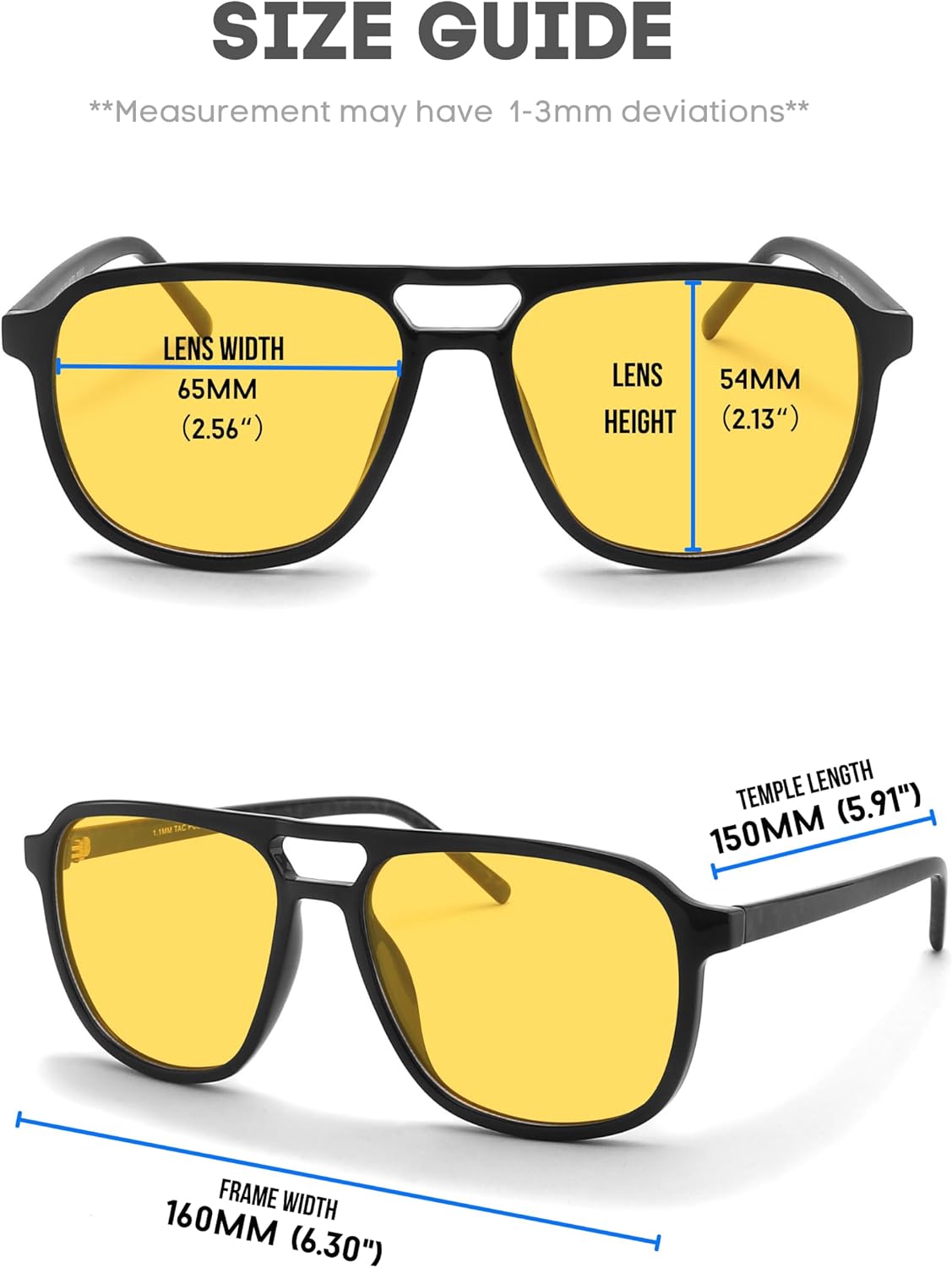 XXL Size Extra Large 160MM Polarized Double Bridge Retro Aviator Sunglasses Big Wide Heads Men UV400 Protection - Image 5