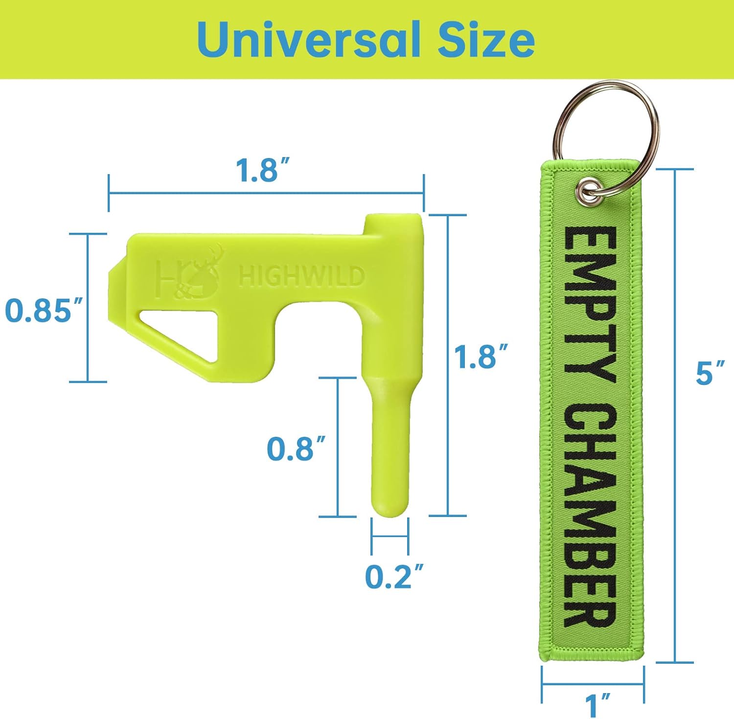 Highwild 10 Pack Chamber Safety Flag for Most Common Calibers with Green Key Chain Tags, Includes Built-in Flathead Tool and Slide-on Picatinny Rail Adapter : Sports & Outdoors
