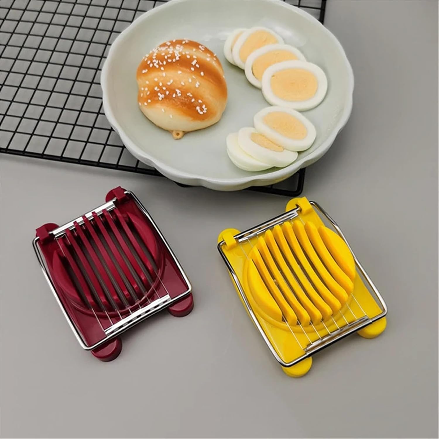 Kitchen Accessories Egg Slicer Chopper Stainless Steel Fruit Salad Cutter Tools Manual Food Processors Gadget