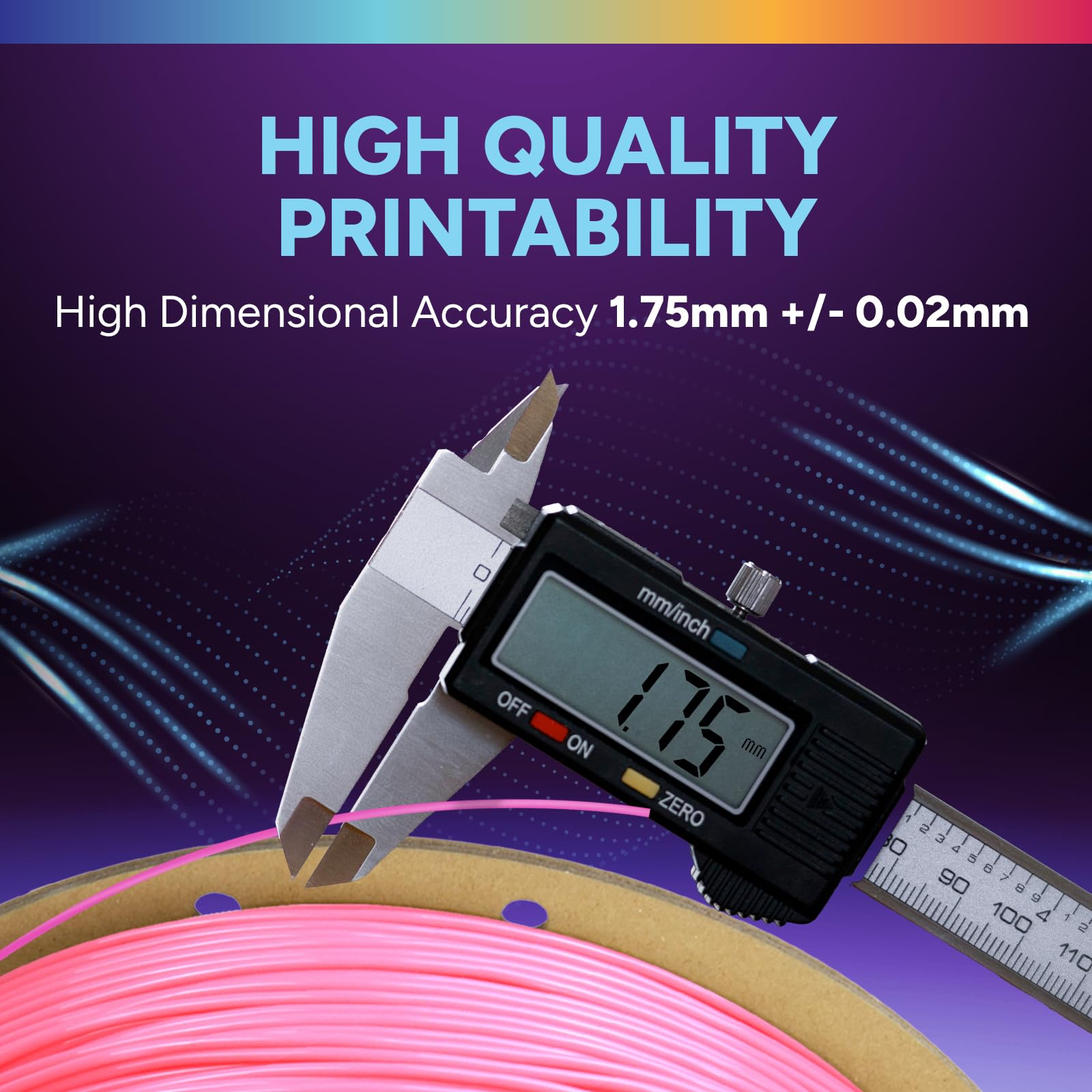 OVERTURE TPU 1,75 mm Filamento, Filamento per Stampante 3D ad alta velocità TPU +HS, Flessibile High Speed TPU 1kg(2.2lbs), Precisione Dimensionale +/- 0.02 mm(HS Rosa)
