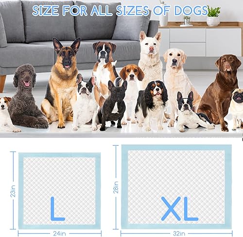 Miniatura 8 de Nobleza Almohadillas para cachorros, 50 almohadillas de orina superabsorbentes de 24 x 23 pulgadas para perros, almohadillas de entrenamiento para