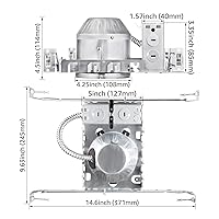 Vista 5 de TORCHSTAR Paquete de 8 carcasas de iluminación empotrables de construcción poco profunda de 4 pulgadas, con clasificación IC y hermética de techo