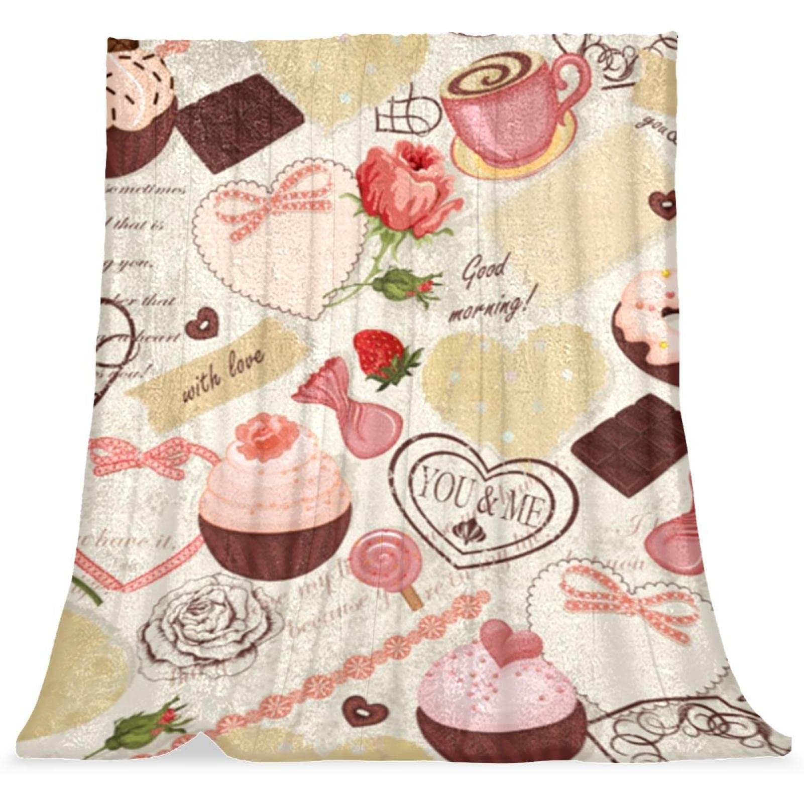 Couvre-lit Saint Valentin chocolat rétro à offrir pour la décoration de chambre fille et garçon