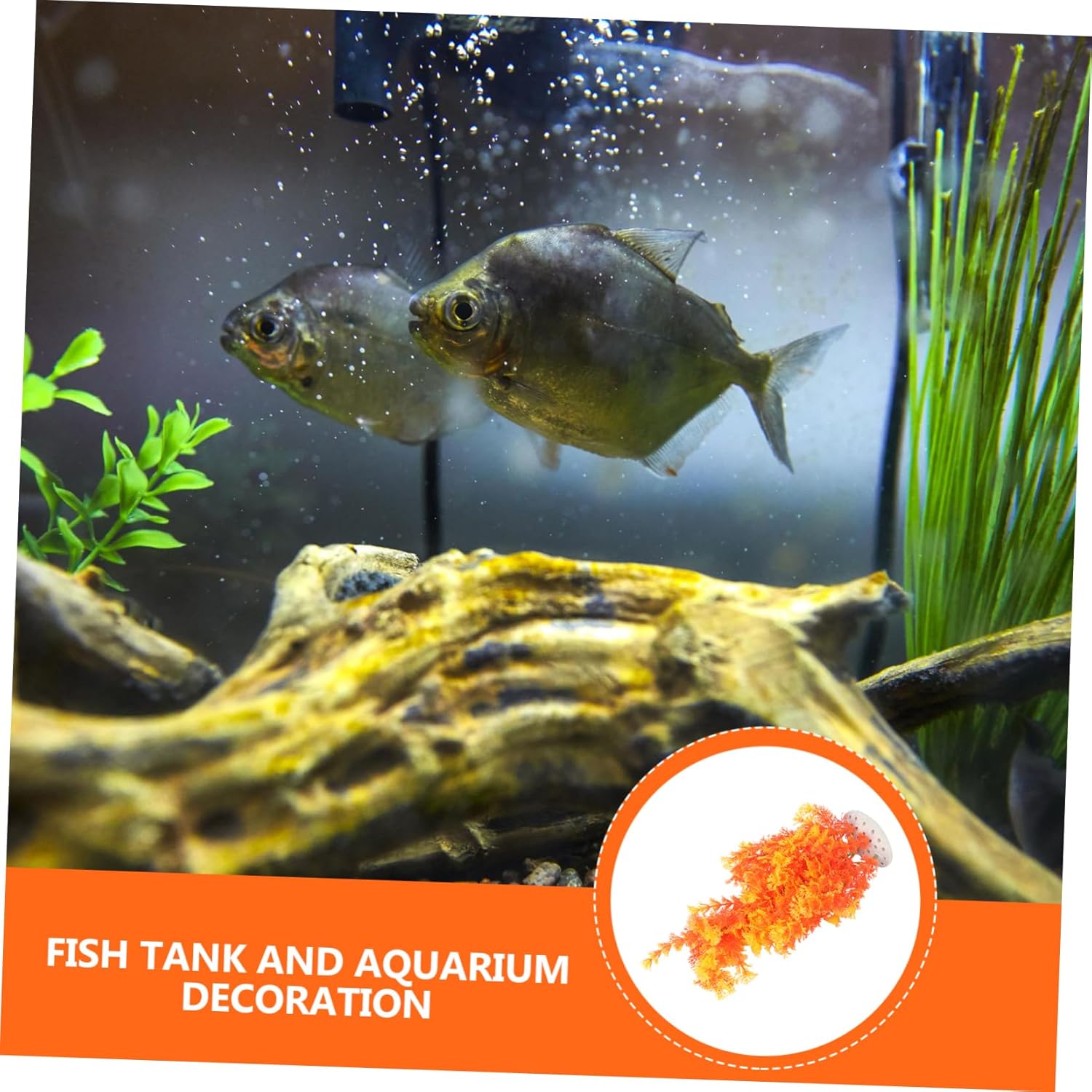 DOITOOL 3pcs Vivid Simulated Aquatic Plant Decor for Aquarium Landscape Realistic Plastic Water Plant Ornament and Easy Care for Fish Tank Decoration