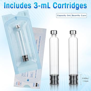 Reusable Pen Injector, Include 2pcs 3mL Cartridges and Protect Case, Travel - Friendly (80 Unit)