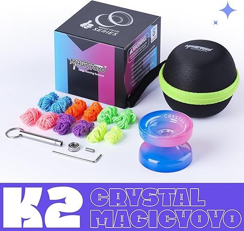 Miniatura 9 de MAGICYOYO Yoyo de cristal K2 para niños principiantes, Yoyo sensible con rodamiento YoYo que no responde para reemplazo, Yoyo profesional de