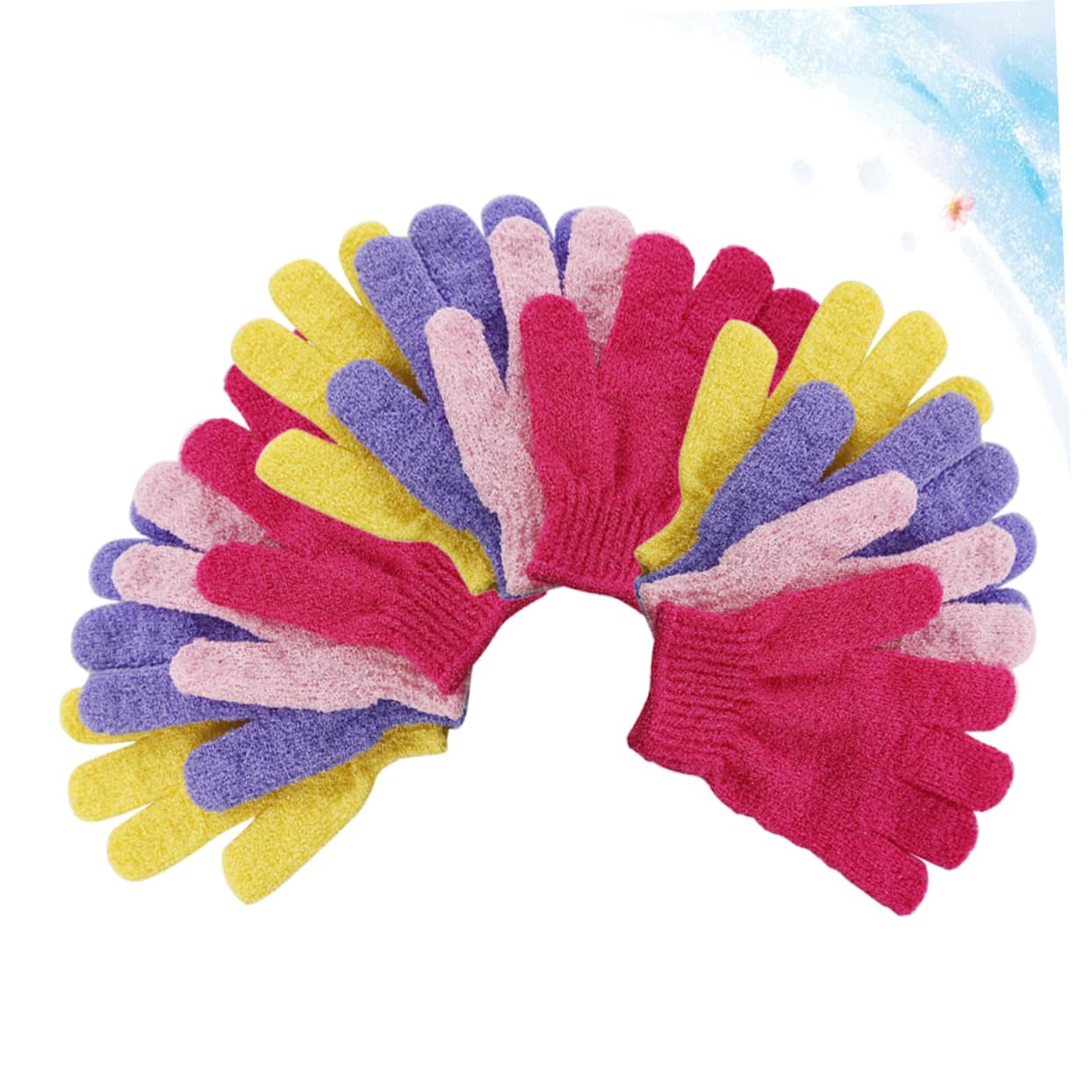 Healeved 36 Piezas guantes exfoliantes exfoliating gloves guantes de cinco dedos guantes de baño guantes de masaje corporal guantes de ducha Cuerpo toalla de baño frotar barro