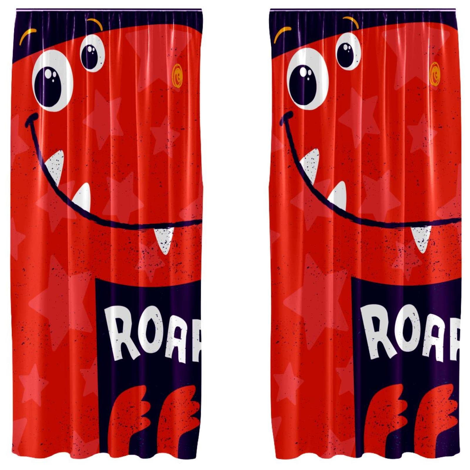 Panneaux décoratifs dinosaure 140x213 cm pour rideaux de salon et chambre d'enfant en lot de 2