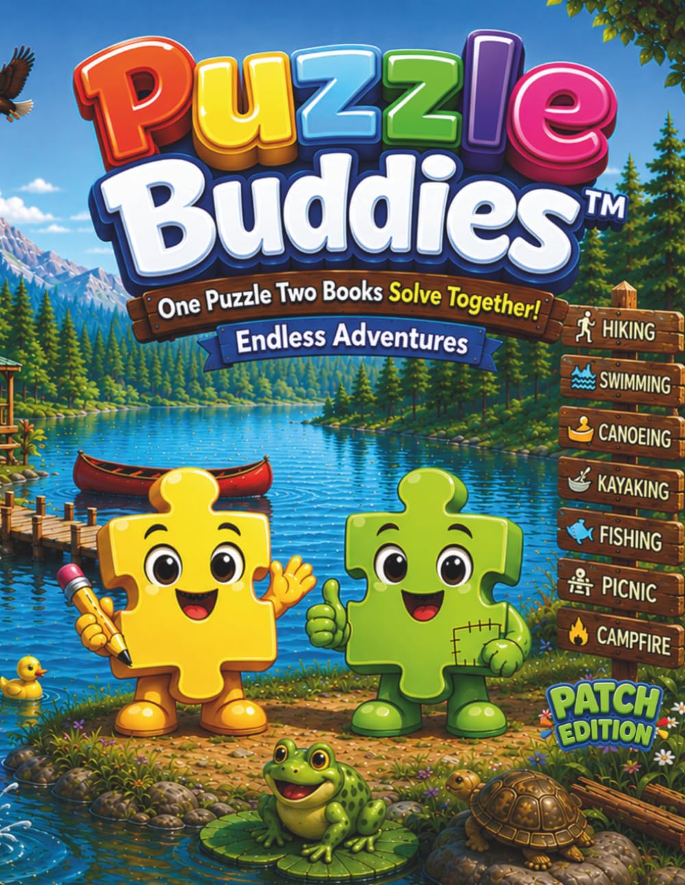 Puzzle Buddies Lake Adventure: Patch Edition: A Cooperative Colouring & Activity Book for Kids Ages 4–8